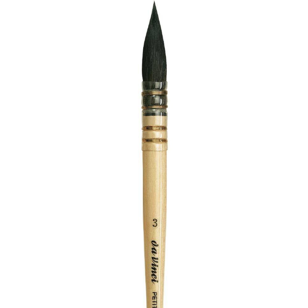 Da Vinci Petit Gris Pur Blue Russian Squirrel Hair Round French Watercolor Brush Series 418 No:3