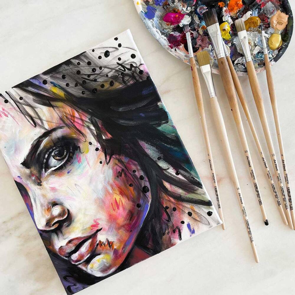 Da Vinci Synthetic Flat Acrylic and Oil Paint Brush Series 8329 No:2