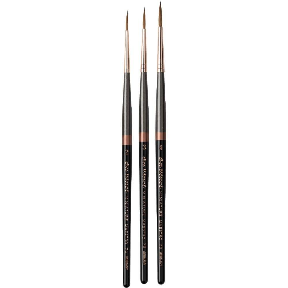 Da Vinci Series 70 Kolinsky Red Sable Round Illumination and Watercolor Brush No: 3