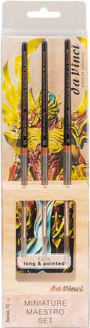 Da Vinci Series 70 Red Sable Round Miniature Painting and Watercolor Brush Set