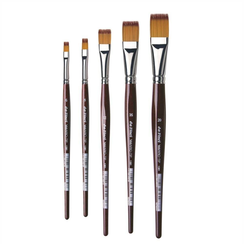Da Vinci Vario Tip Synthetic Flat Watercolor and Hobby Craft Brush Series 1381 No:8