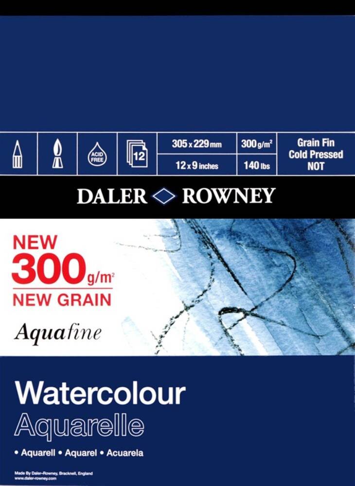 Daler Rowney Aquafıne Wat Col Pad 20*40Cm 300Gr 2Sh