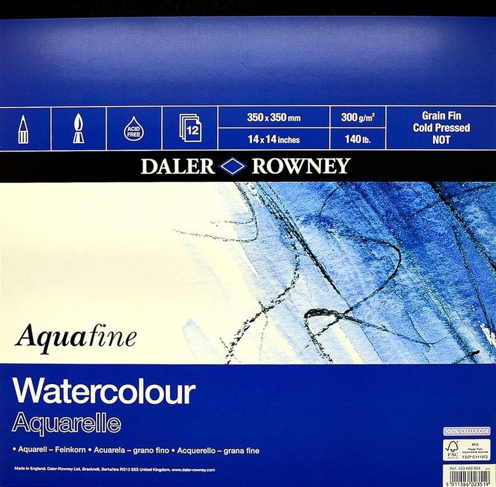 Daler Rowney Aquafıne Wat Col Pad 35*35Cm 300Gr 12Sh