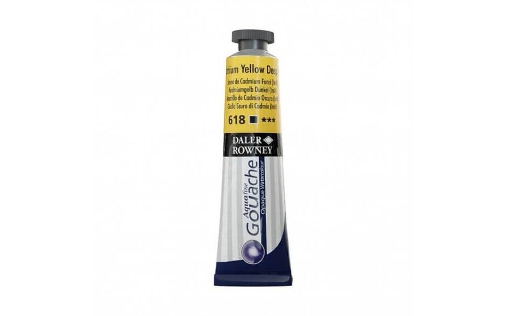 Daler Rowney Aquafine Watercolour 8ml Tube 618 Cadmium Yellow Deep Hue