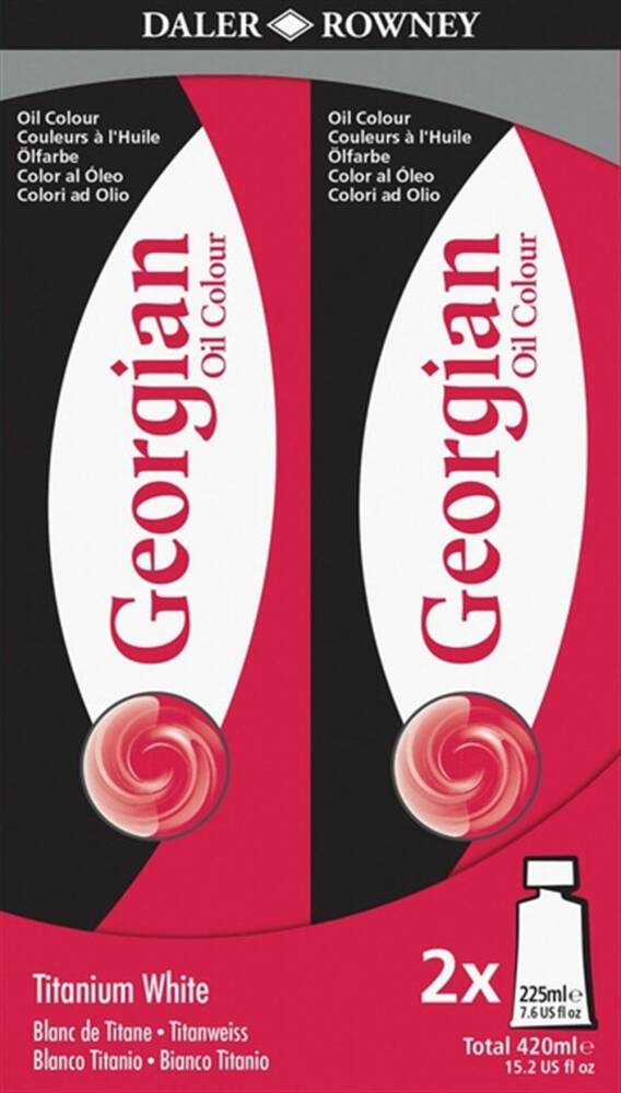 Daler Rowney Georgian Oil Paint 225 ml 009 Titanium White X 2