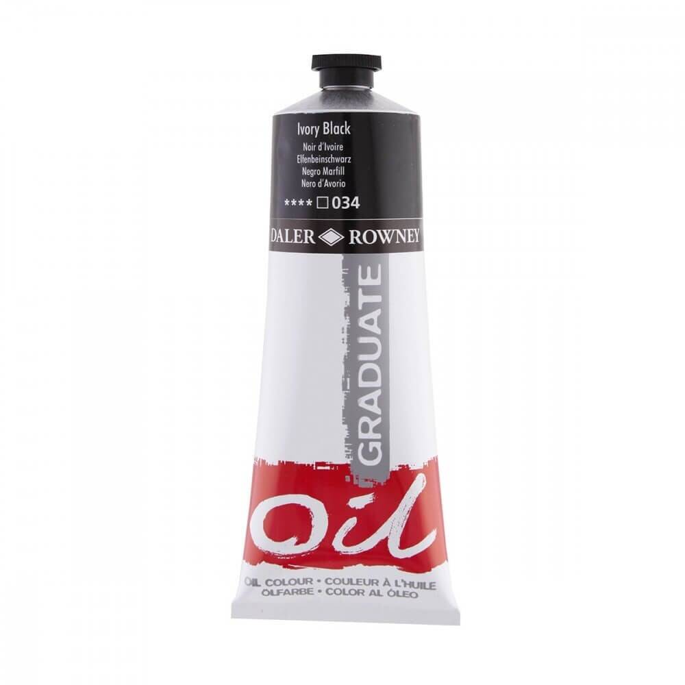 Daler Rowney Graduate Yağlı Boya 200 ml 034 Ivory Black