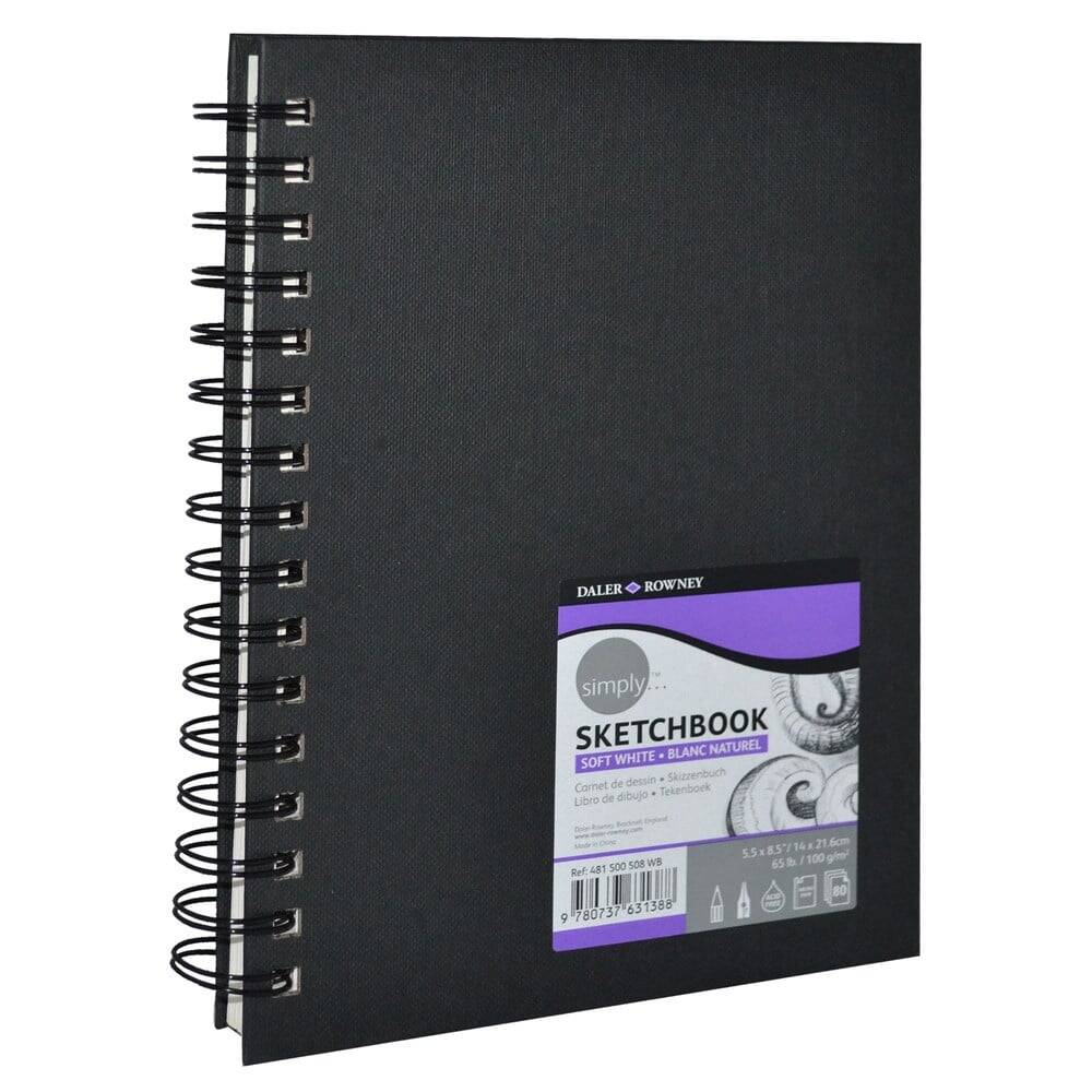 Daler Rowney Hard Cover Simply Sketch Sketchbook 14*21.6cm - 100g 80 Sheets