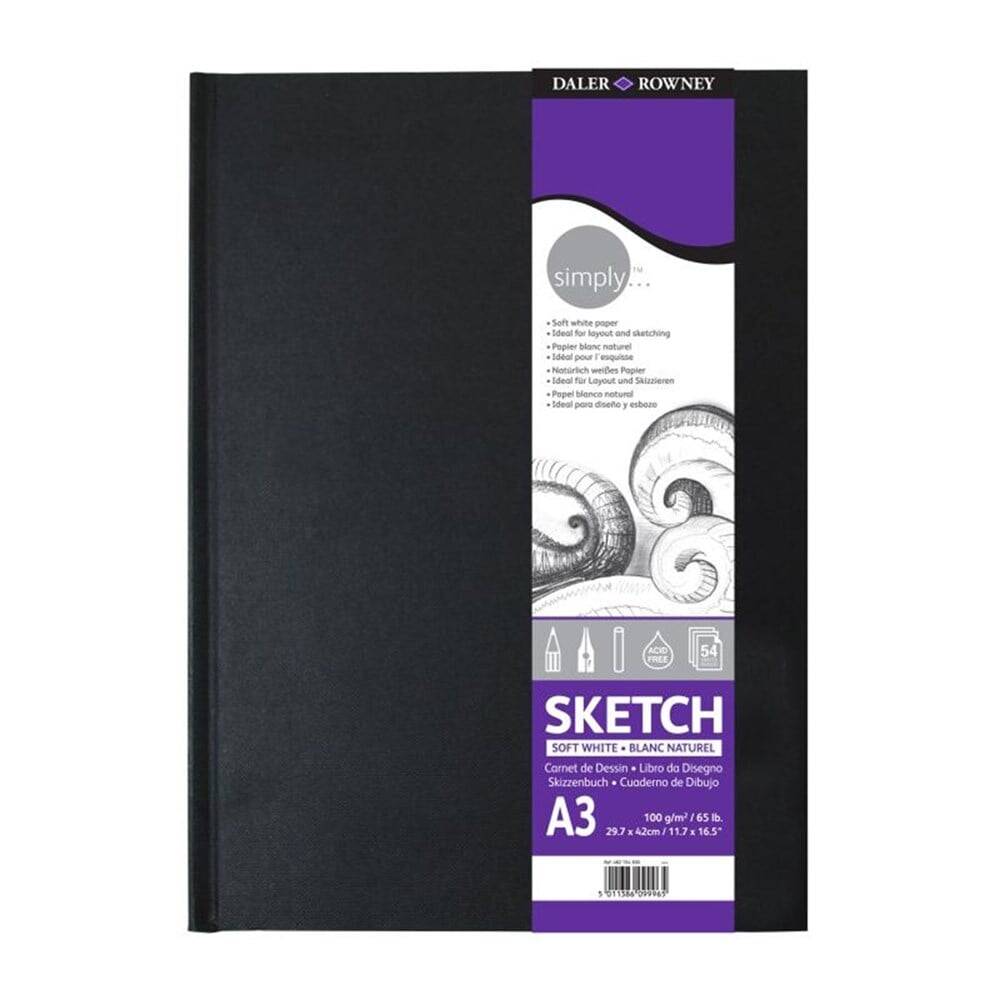 Daler Rowney Sert Kapak Simply Sketch Eskiz Defteri A3 - 100Gr 54 Yaprak