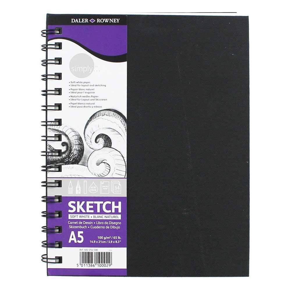Daler Rowney Simply Sketchbook Soft White A5 100g 54 Pages