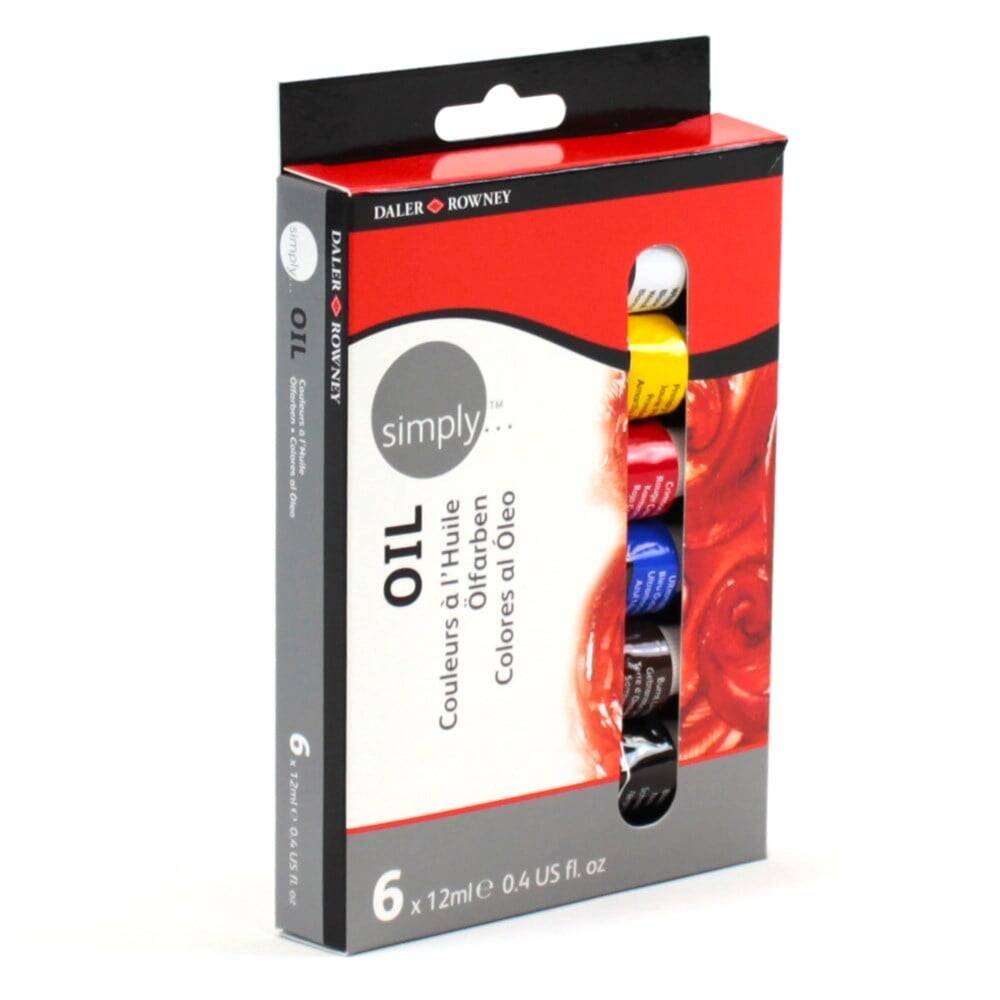 Daler-Rowney Simply Oil Colour Set 6 Colours x 12 ml.