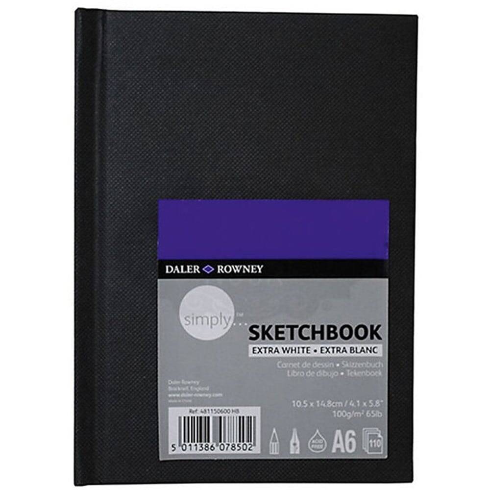 Daler Rowney Simply Hard Cover Sketching Pad A6 Extra White