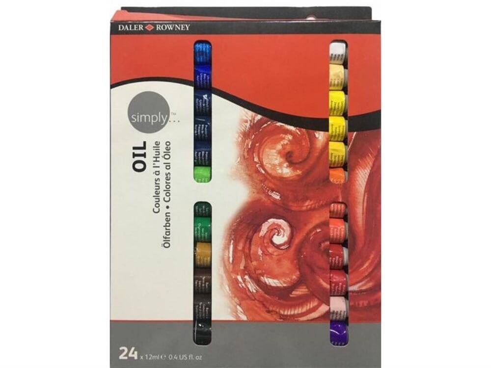 Daler Rowney Simply Oil Paint Set 24 Colours x 12 ml