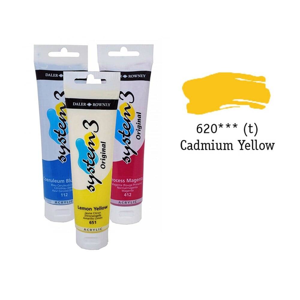 Daler Rowney System 3 Original Akrilik Boya 150 ml Cadmium Yellow Hue