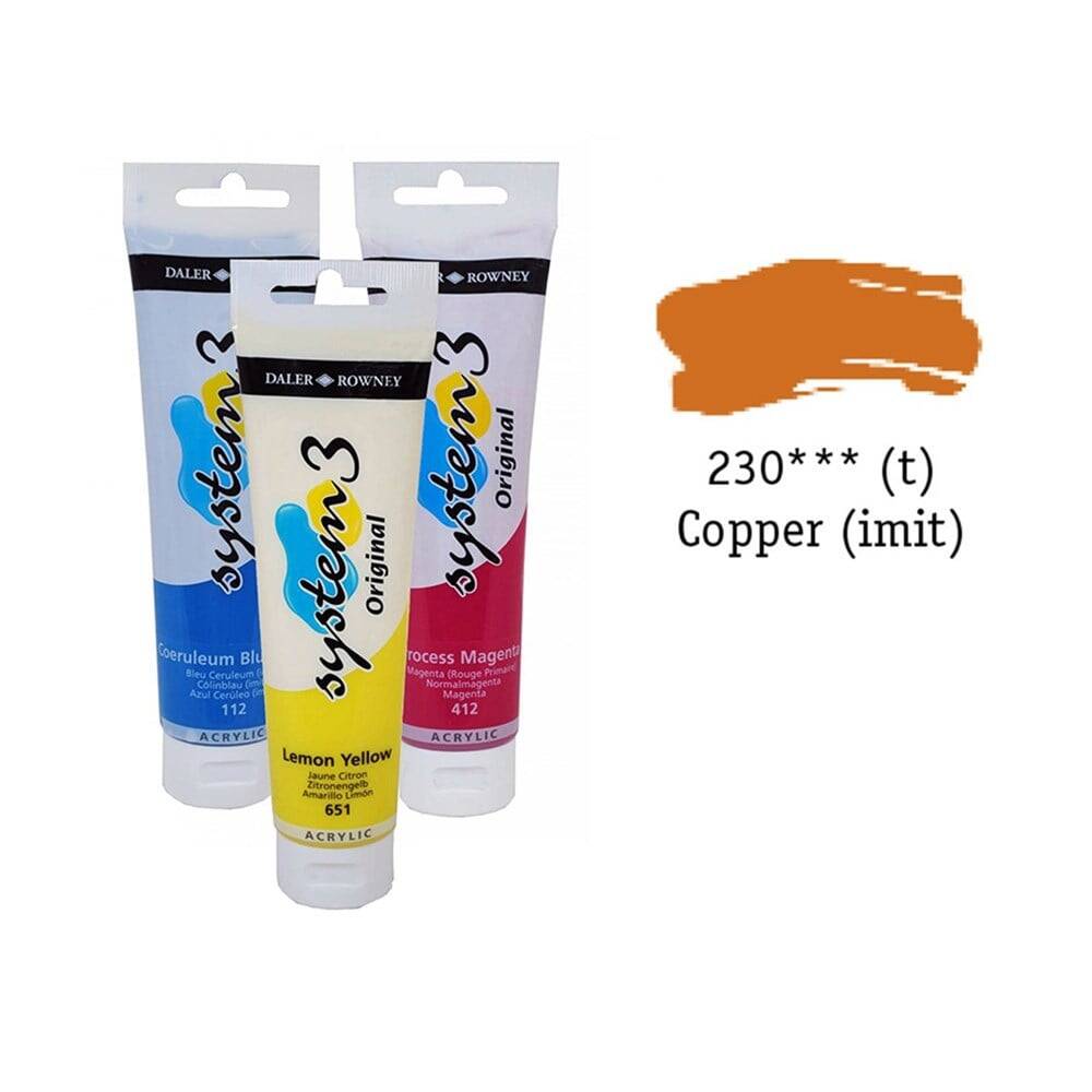 Daler Rowney System 3 Original Acrylic Paint 150 ml Copper Imit