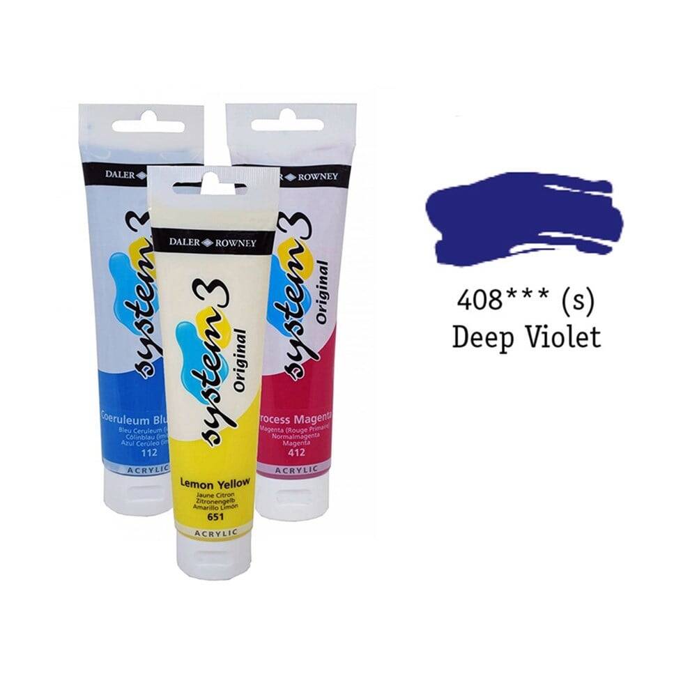 Daler Rowney System 3 Original Acrylic Paint 150 ml Deep Violet