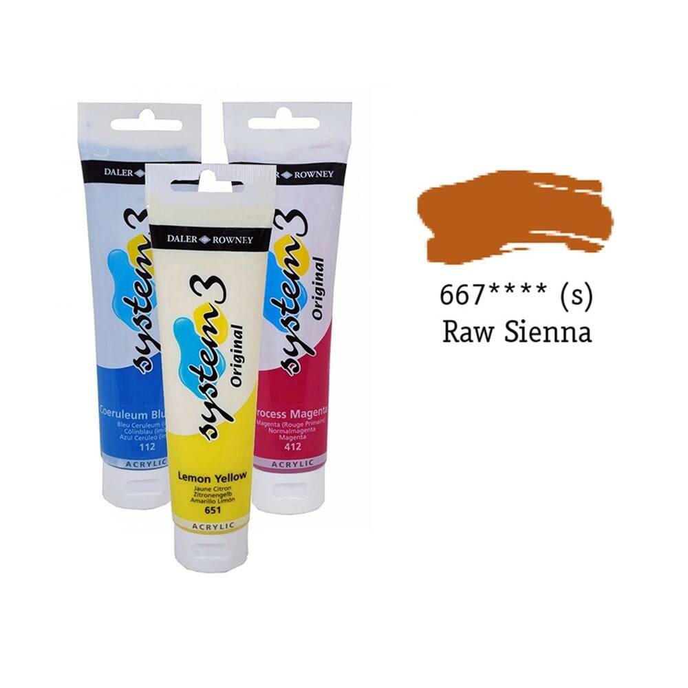 Daler Rowney System 3 Original Akrilik Boya 150 ml Raw Sienna