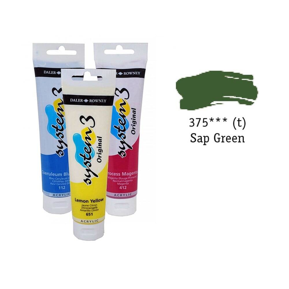 Daler Rowney System 3 Original Acrylic Paint 150 ml Sap Green