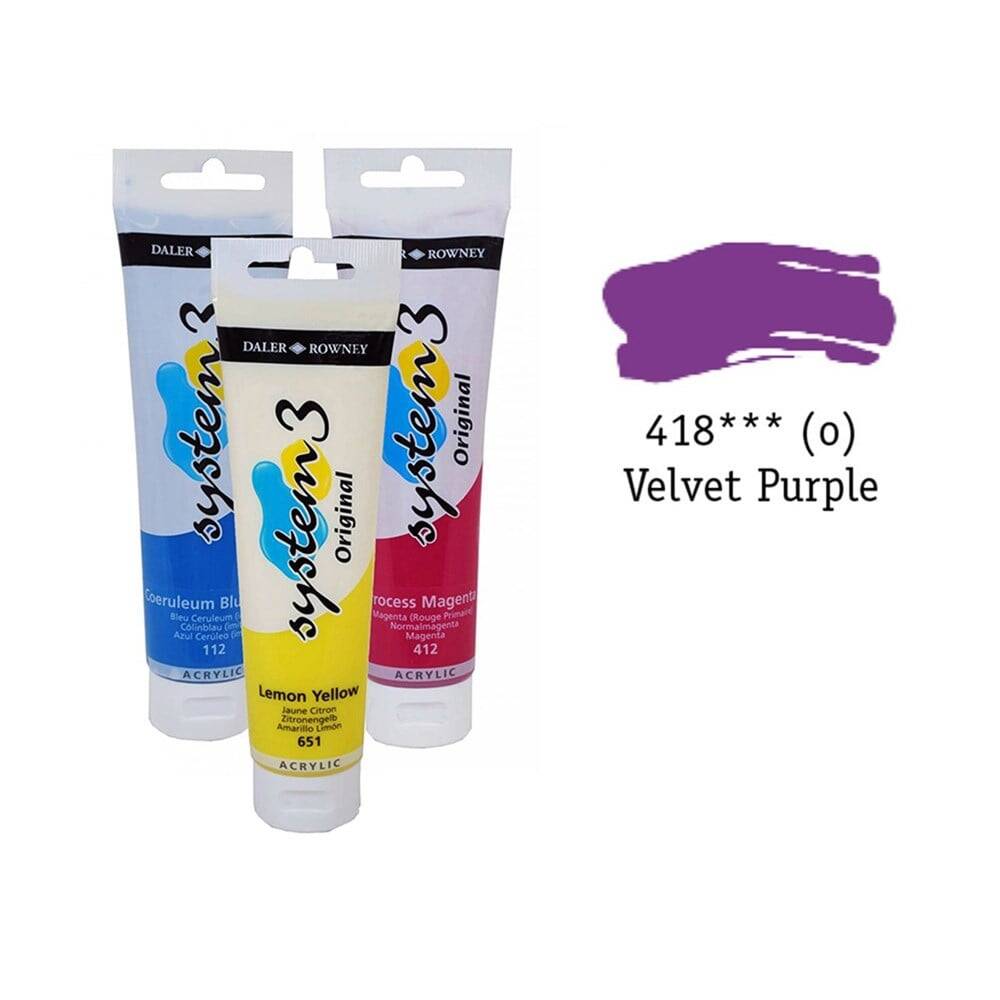 Daler Rowney System 3 Original Acrylic Paint 150 ml Velvet Purple