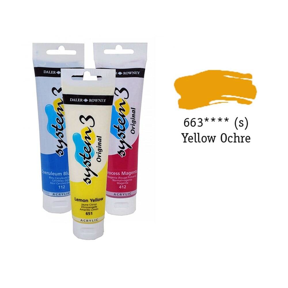 Daler Rowney System 3 Original Akrilik Boya 150 ml Yellow Ochre