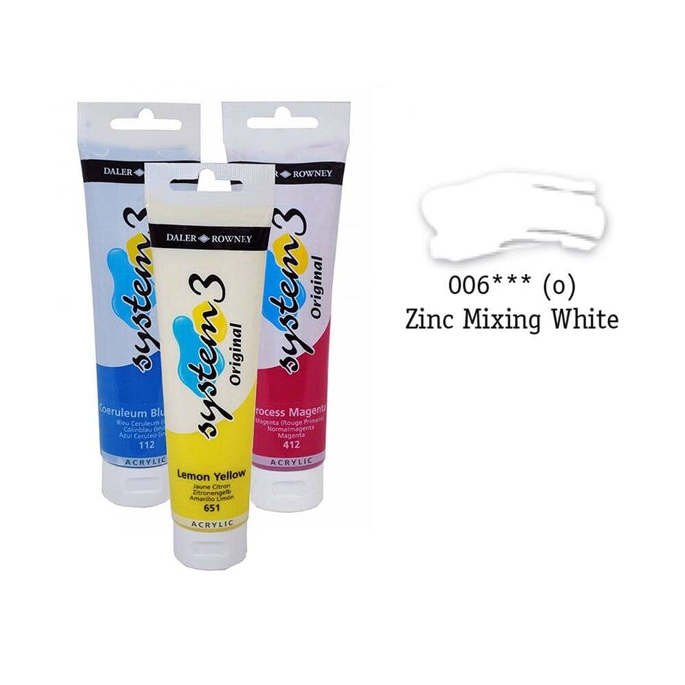 Daler Rowney System 3 Original Akrilik Boya 150 ml Zinc Mix White