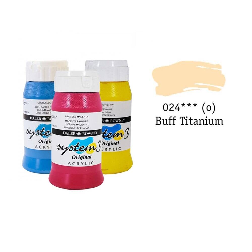 Daler Rowney System 3 Original Akrilik Boya 500 ml Buff Titanium