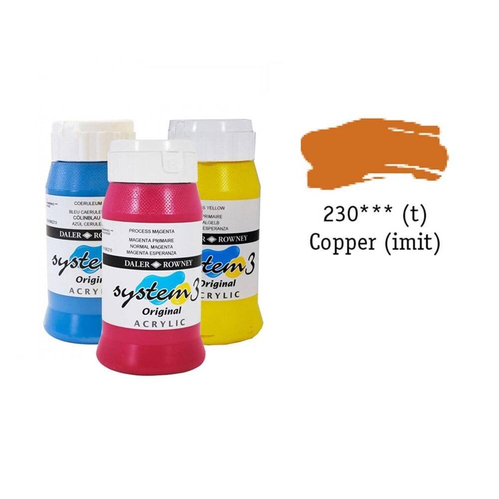 Daler Rowney System 3 Original Akrilik Boya 500 ml Copper İmit
