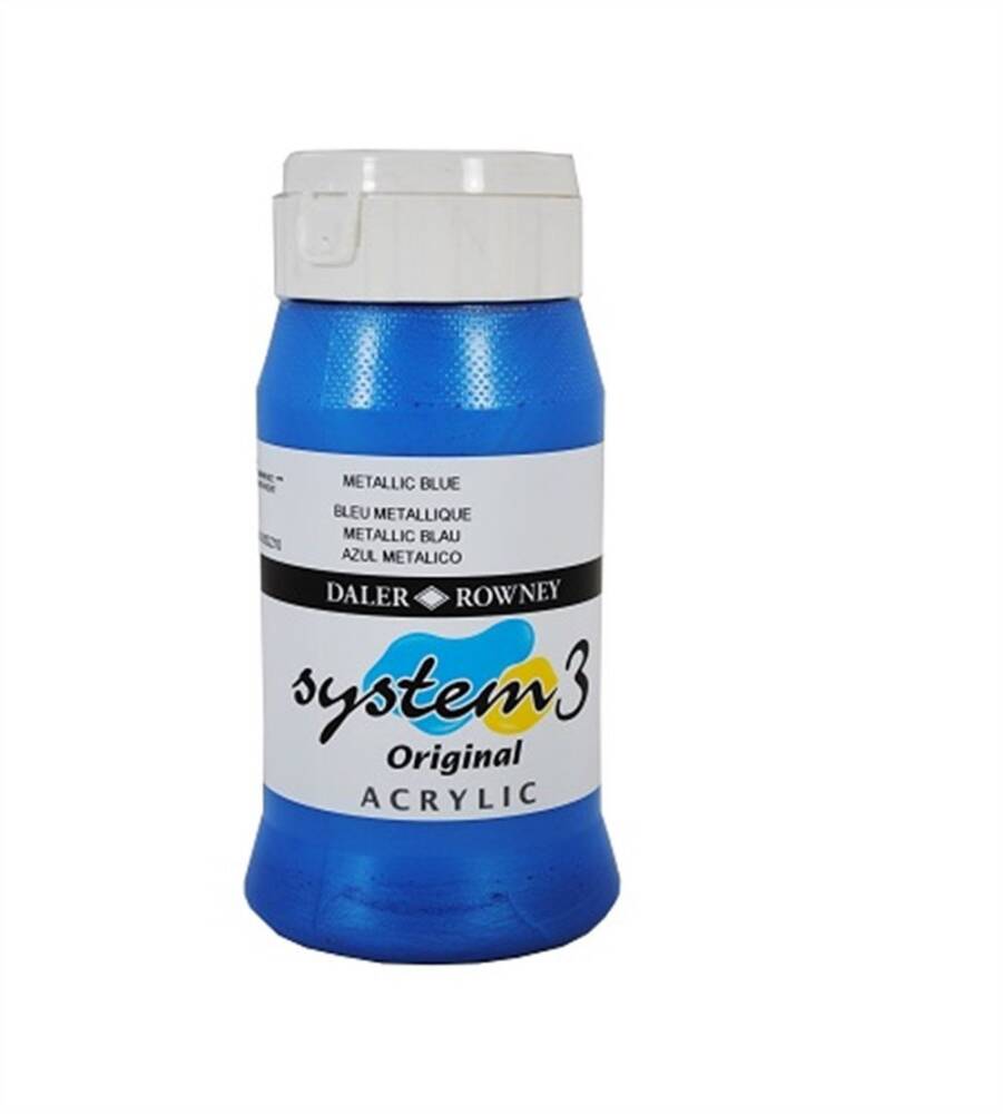 Daler Rowney System 3 Original Akrilik Boya 500 ml Metallic Blue