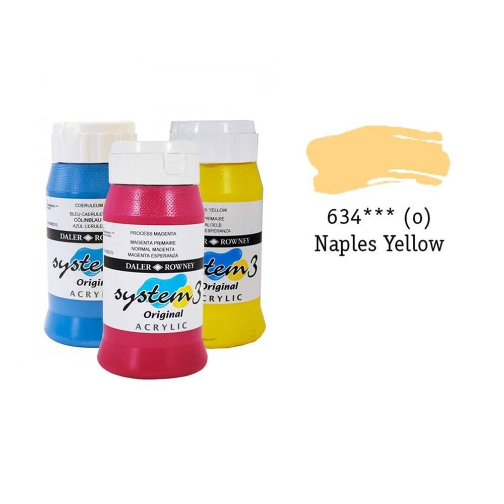 Daler Rowney System 3 Original Akrilik Boya 500 ml Naples Yellow