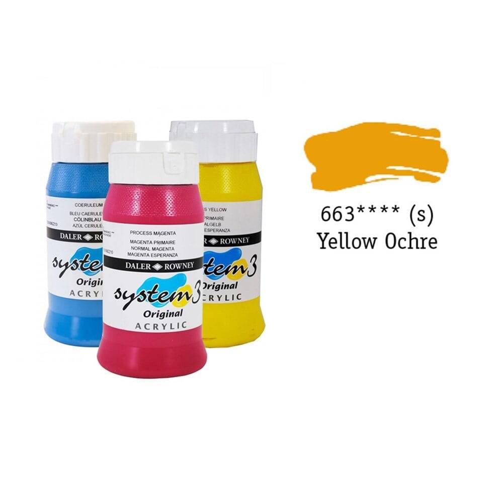 Daler Rowney System 3 Original Akrilik Boya 500 ml Yellow Ochre