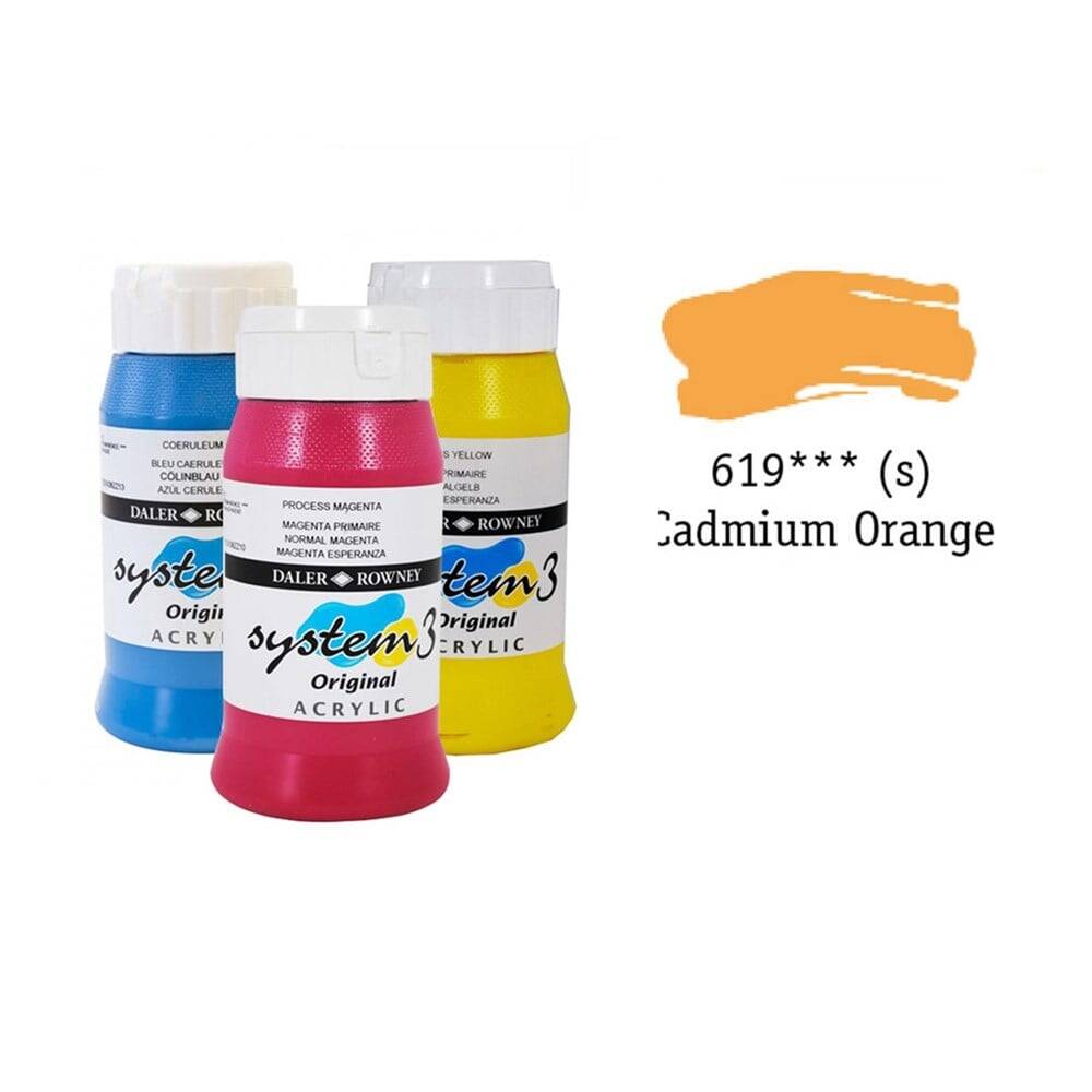 Daler Rowney System 3 Original Acrylic Paint Cad Orange Hue