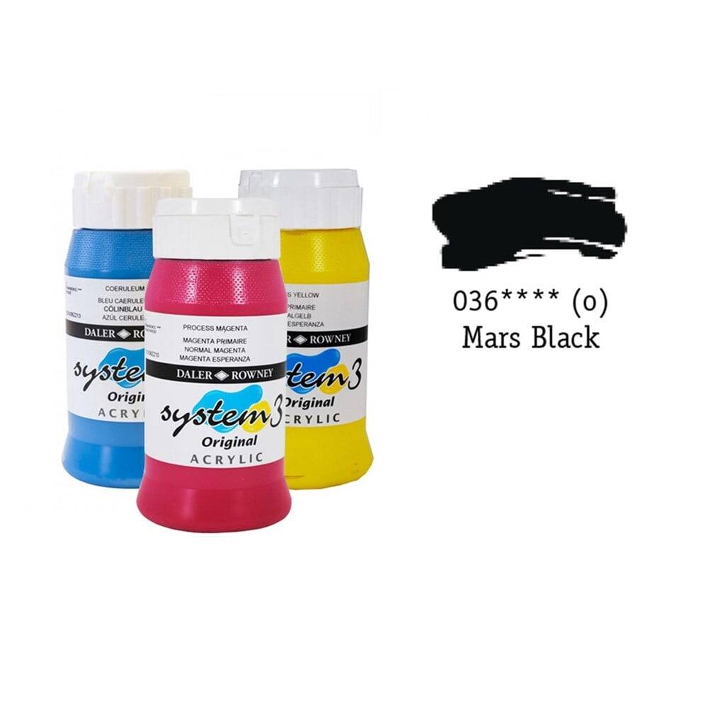 Daler Rowney System 3 Original Acrylic Paint Mars Black