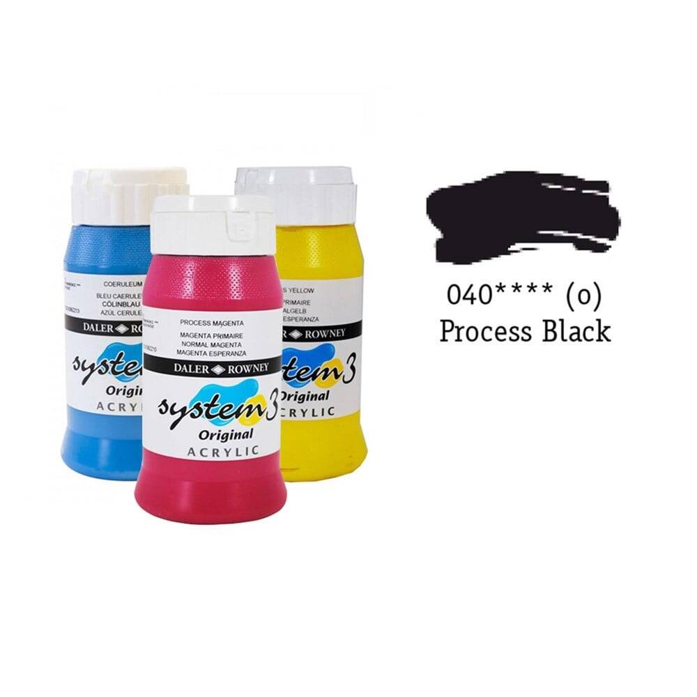 Daler Rowney System 3 Original Acrylic Paint PROCESS BLACK