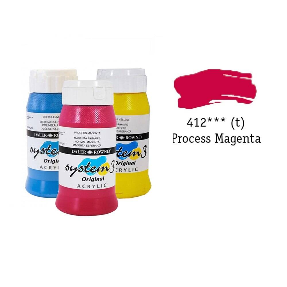 Daler Rowney System 3 Original Acrylic Paint Process Magenta