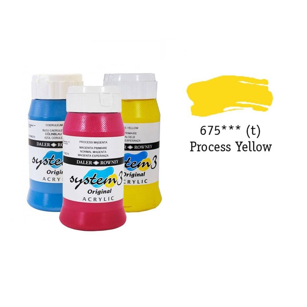 Daler Rowney System 3 Original Acrylic Paint Process Yellow
