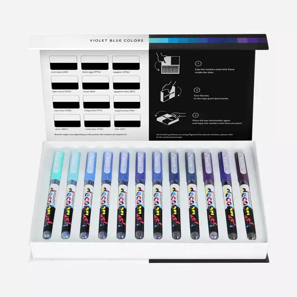 Decobrush Pigment Set 12 Violet Blue Colors