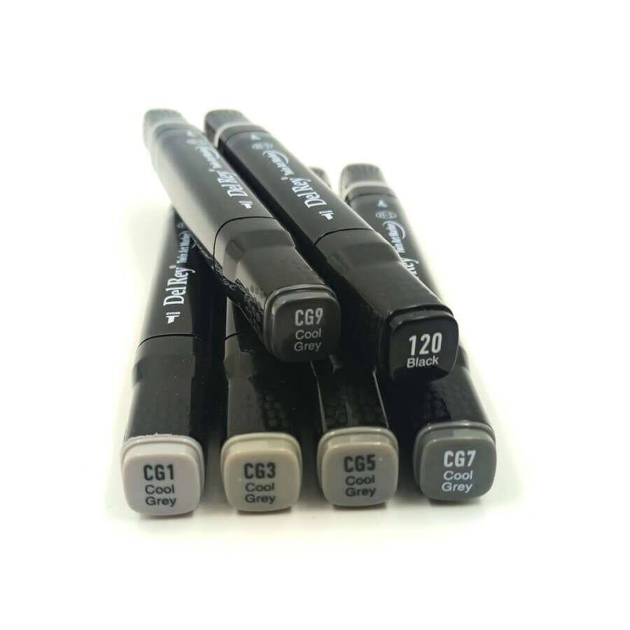 Del Rey Twin Marker Cool Gray Tones 6-Piece Set