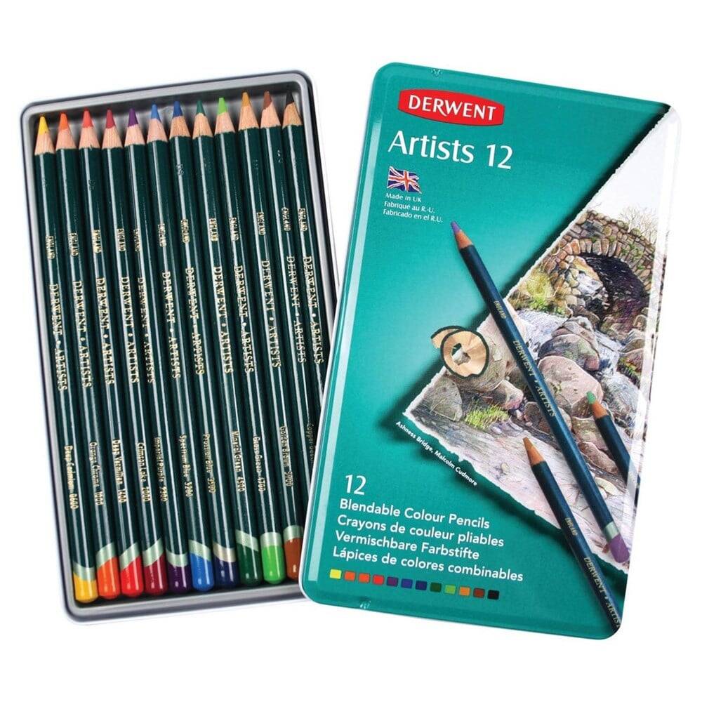 Derwent Artists Colour Pencils Artist Kuru Boya Kalemi 12'li Teneke Kutu