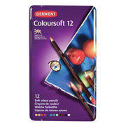 Derwent Coloursoft Colour Pencils Renkli Yumuşak Kuru Boya Kalemi 12'li Teneke Kutu