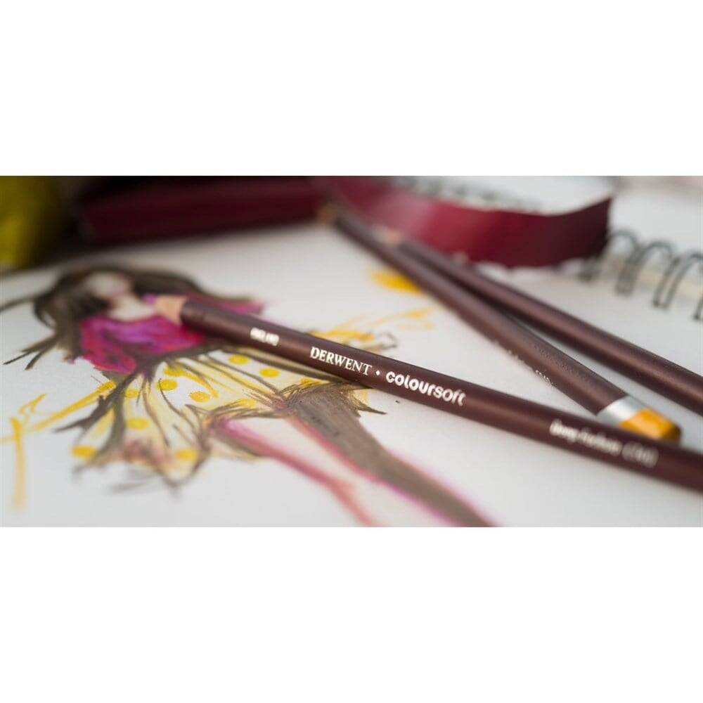 Derwent Coloursoft Colour Pencils Renkli Yumuşak Kuru Boya Kalemi 36'lı Teneke Kutu
