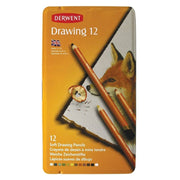 Derwent Drawing Oil-Based Sketching Pencils, 12-Piece Tin Box