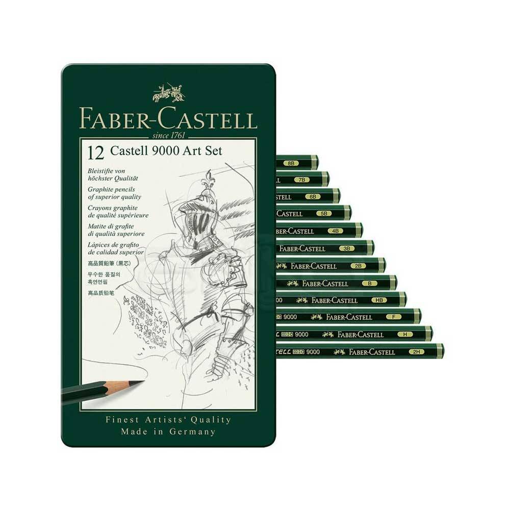 Faber Castell 9000 Dereceli Kalem Seti 12'li (8B-2H)