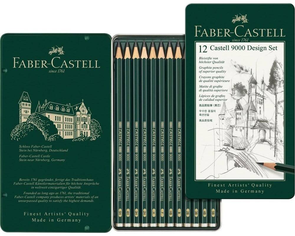 Faber Castell 9000 Dereceli Kalem Seti 12'li(5B-5H)