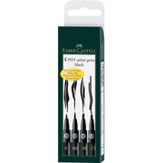 Faber Castell Pitt Artist Pen Black Different Tips 4-Piece