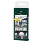 Faber Castell Pitt Artist Pen Fırça Uç Çizim Kalemi Gri Tonları 6'lı
