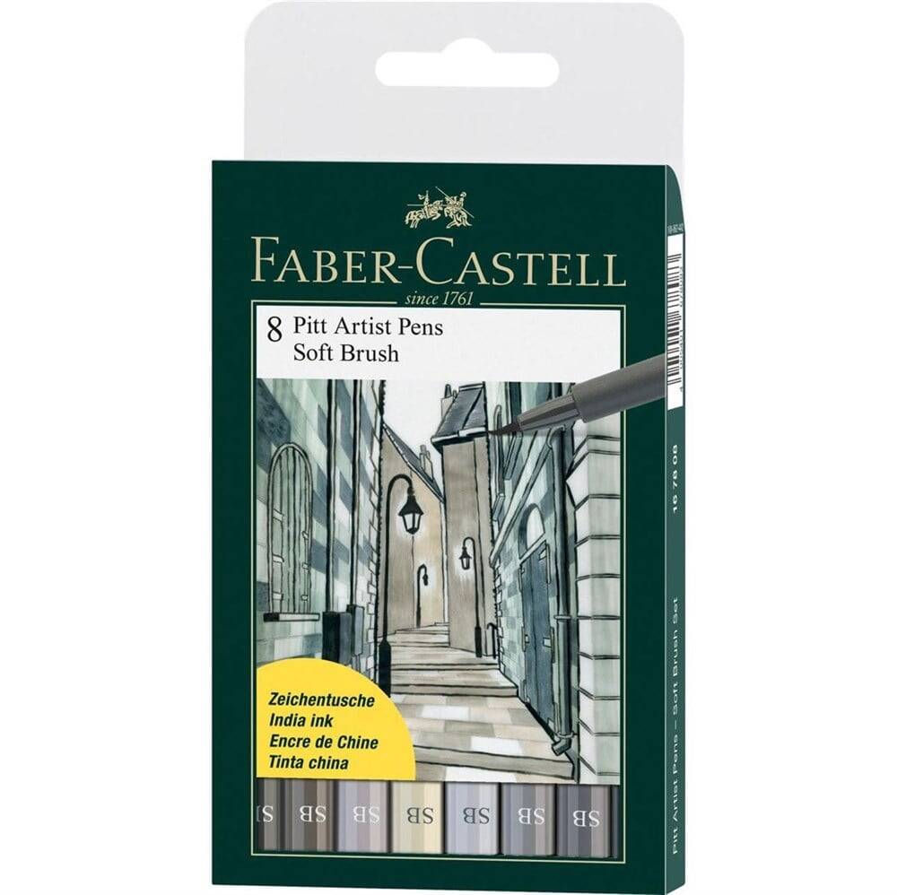 Faber Castell Pitt Artist Pen Soft Brush 8 Pack