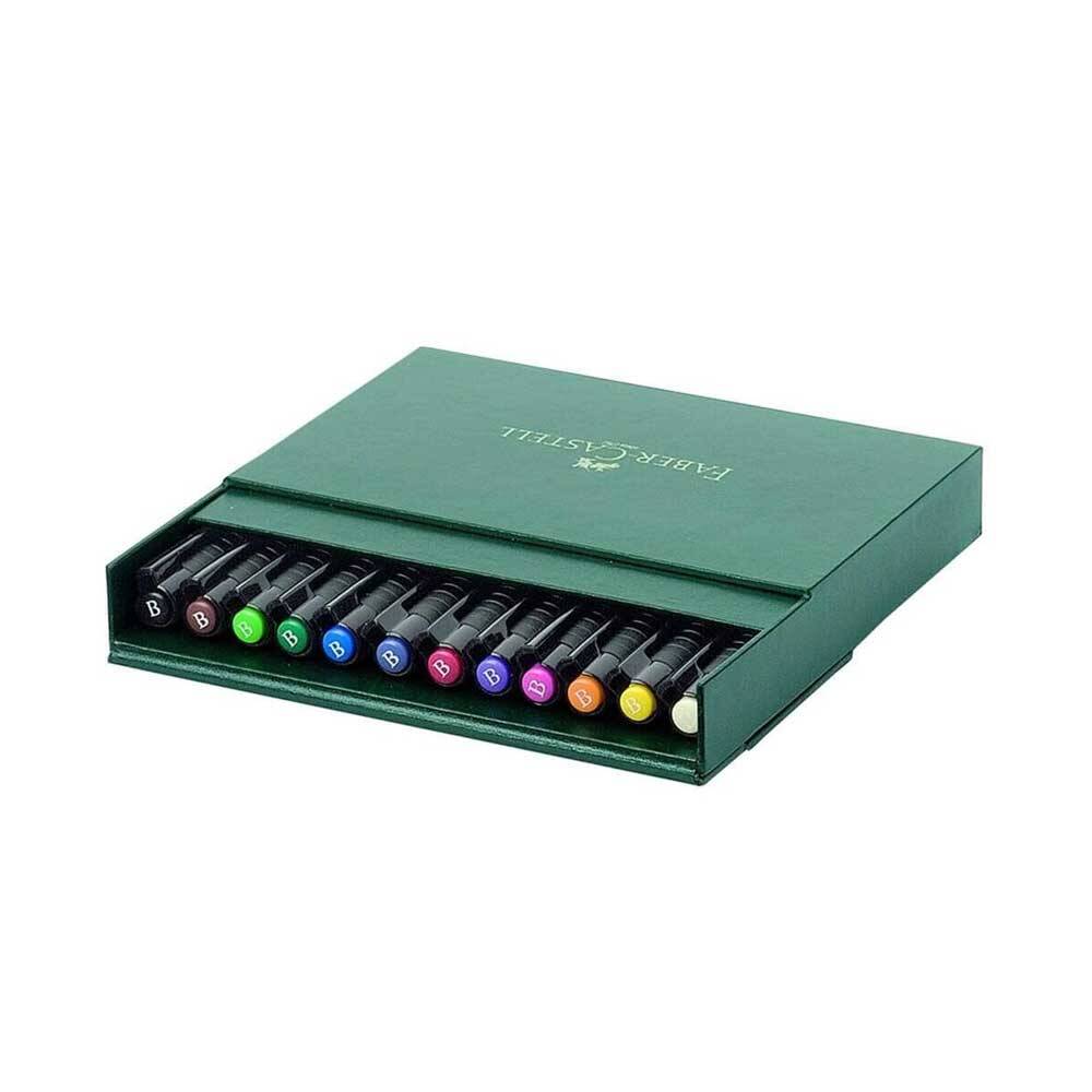 Faber Castell Pitt Drawing Pencil Brush Nib Studio Box, 12 Colors