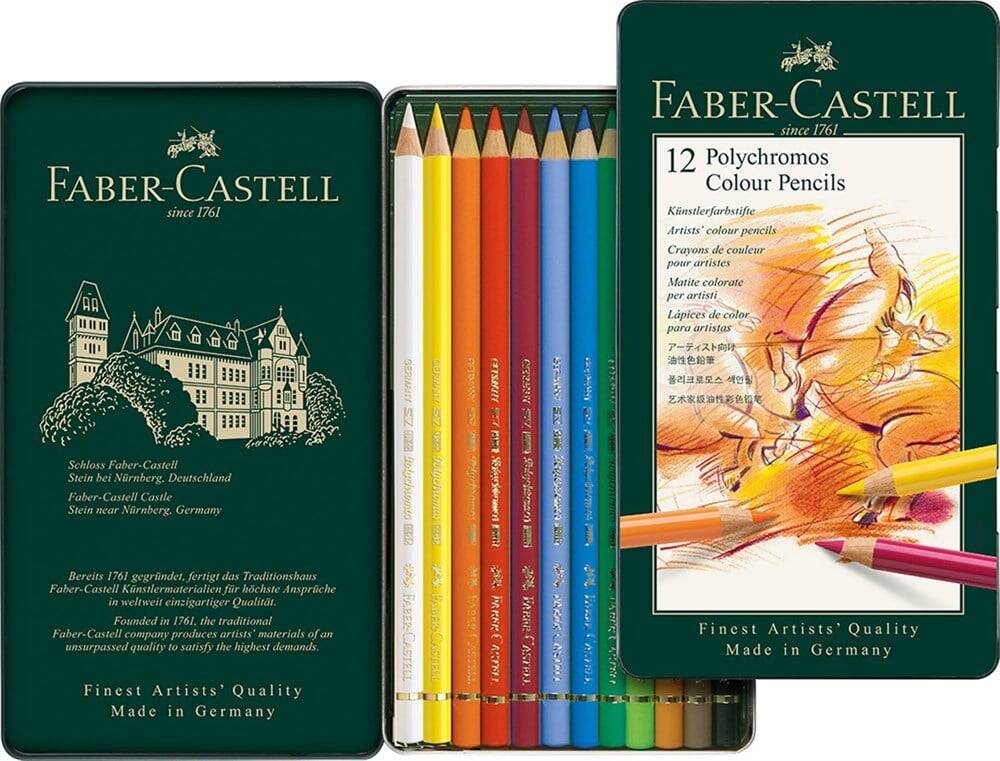 Faber Castell Polychromos Colour Pencils 12 Colours