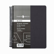 Fabio Ricci Black Spiral Notebook 50 A5 Pages