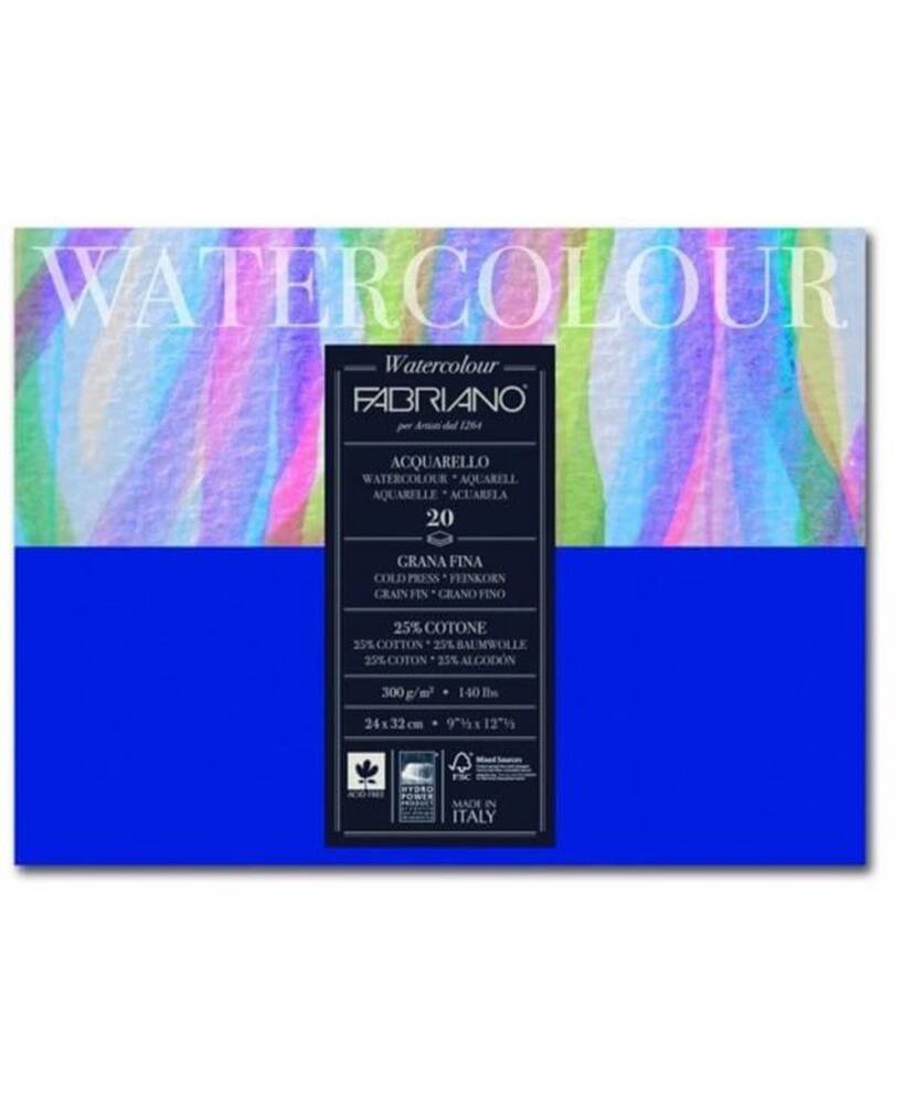 Fabriano Aquarelle Cold Press Watercolor Block 300g. 24x32cm 20 Sheets