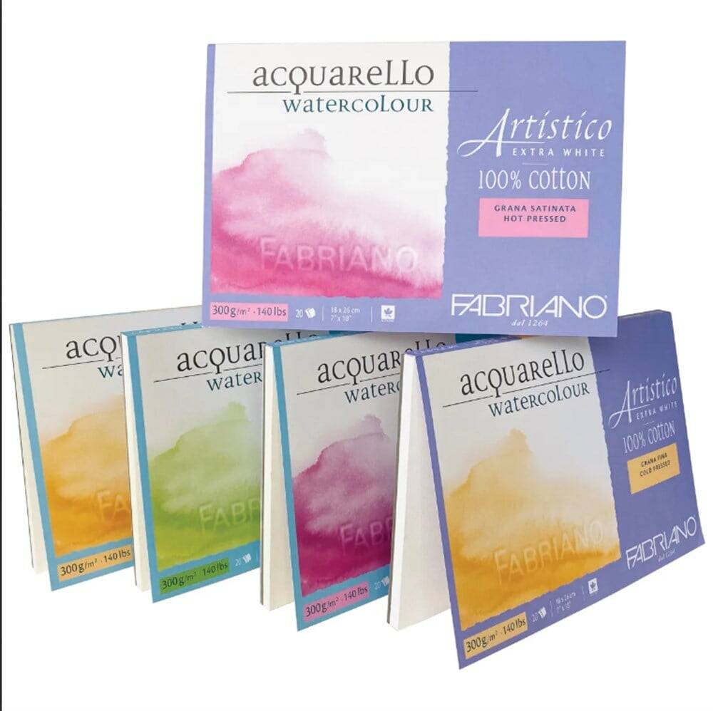 Fabriano Artistico Watercolor Notebook Extra White Grana Grossa Rough 300gr, 31x41 cm 20 Pages